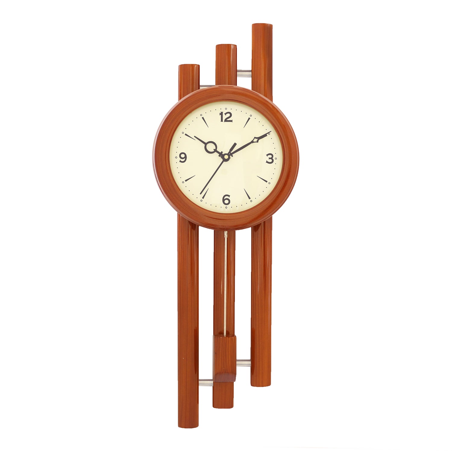 Vertical Analog Wooden Pendulum Wall Clock