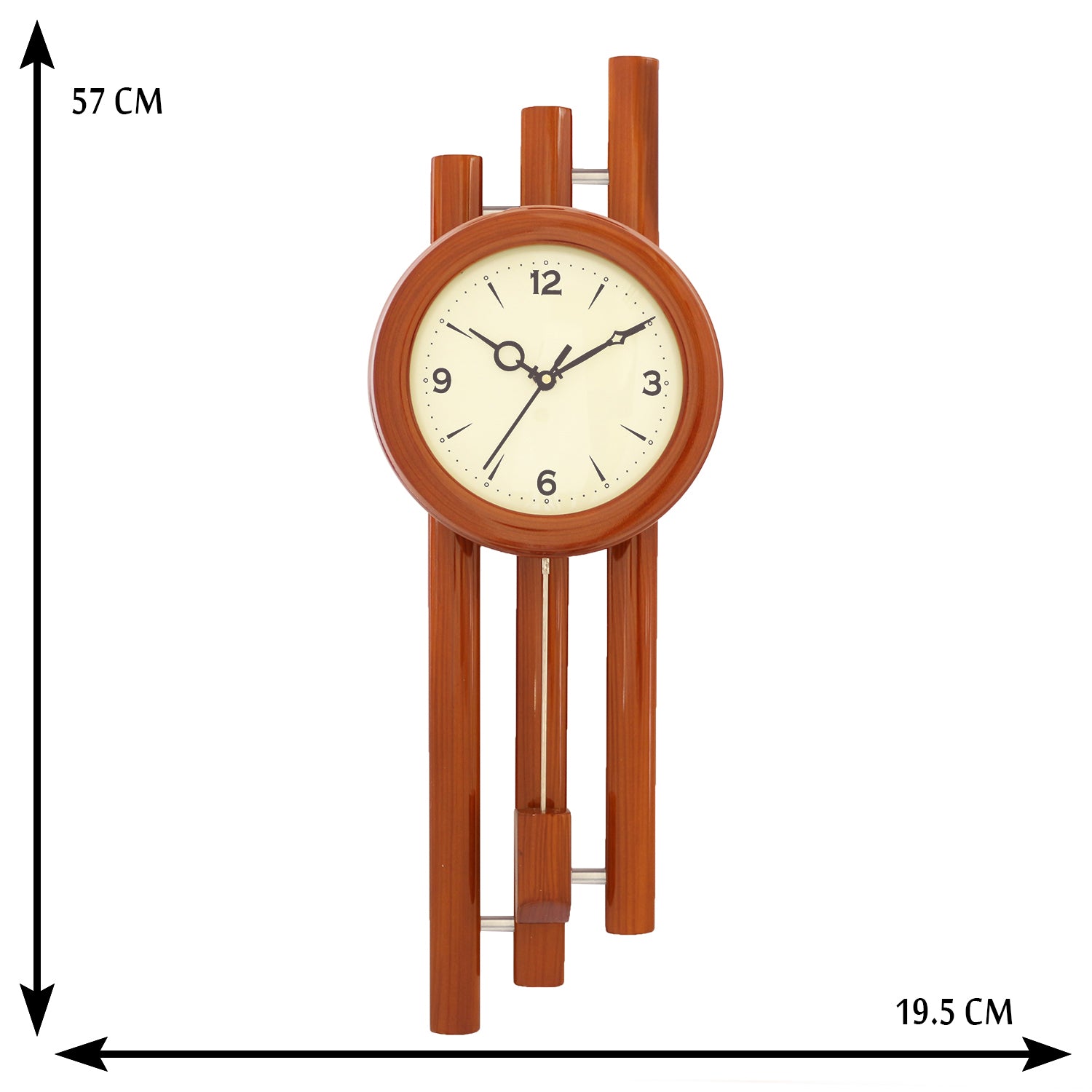 Vertical Analog Wooden Pendulum Wall Clock 2