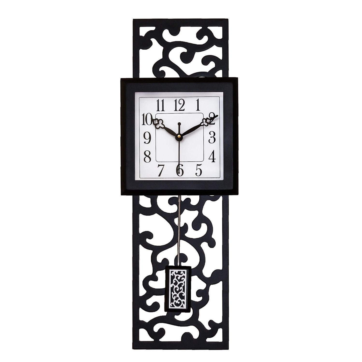 Vertical Analog Wooden Pendulum Wall Clock