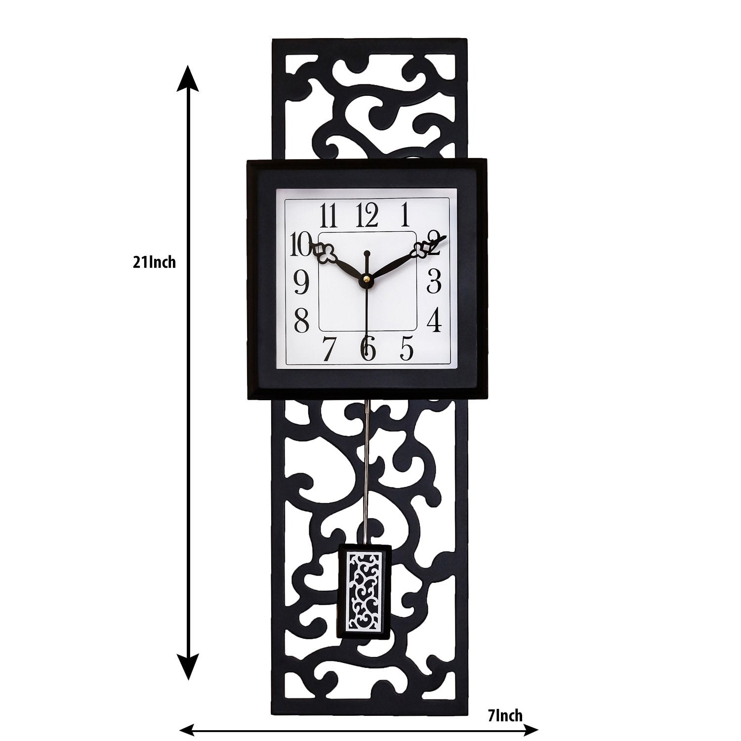 Vertical Analog Wooden Pendulum Wall Clock 2