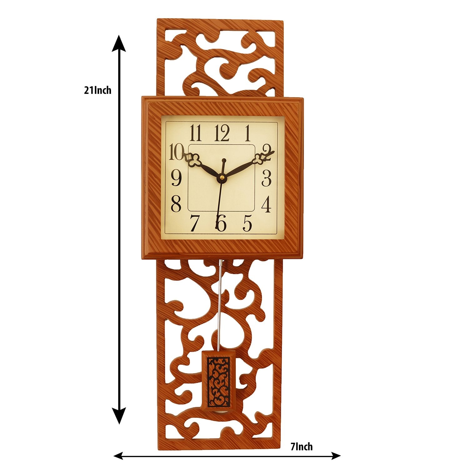 Brown vertical wooden analog wall clock(53 cm x 17.8 cm) 2