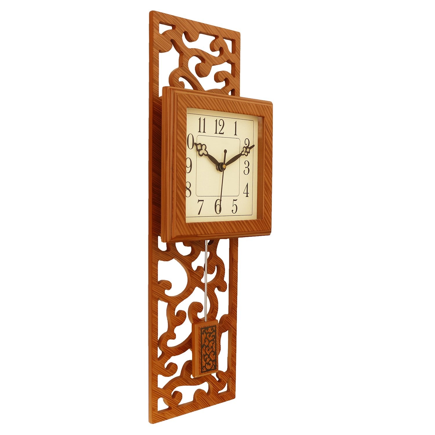 Brown vertical wooden analog wall clock(53 cm x 17.8 cm) 3