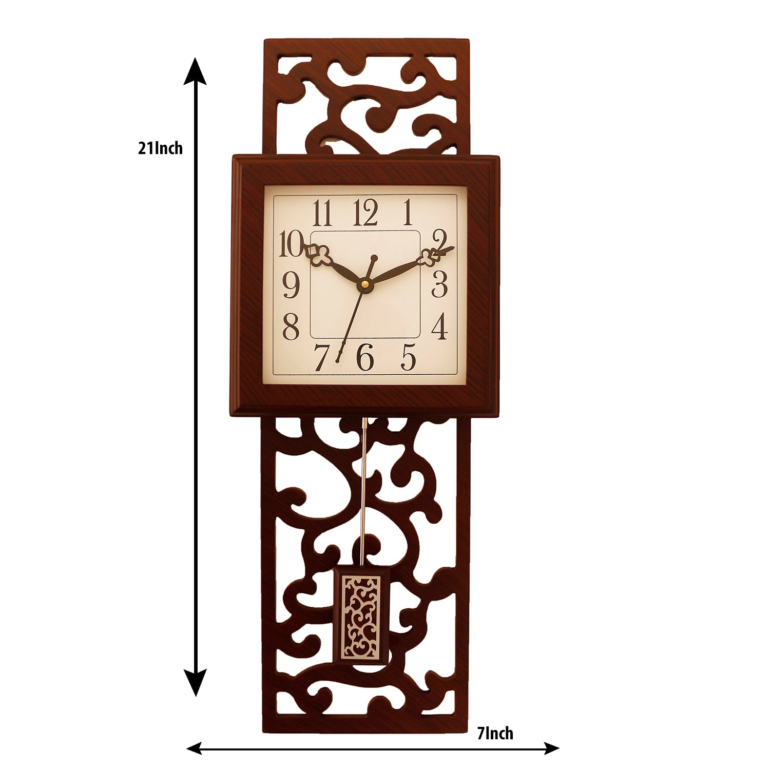 Cola Brown vertical Wooden Analog Designer Pendulum Wall Clock 2