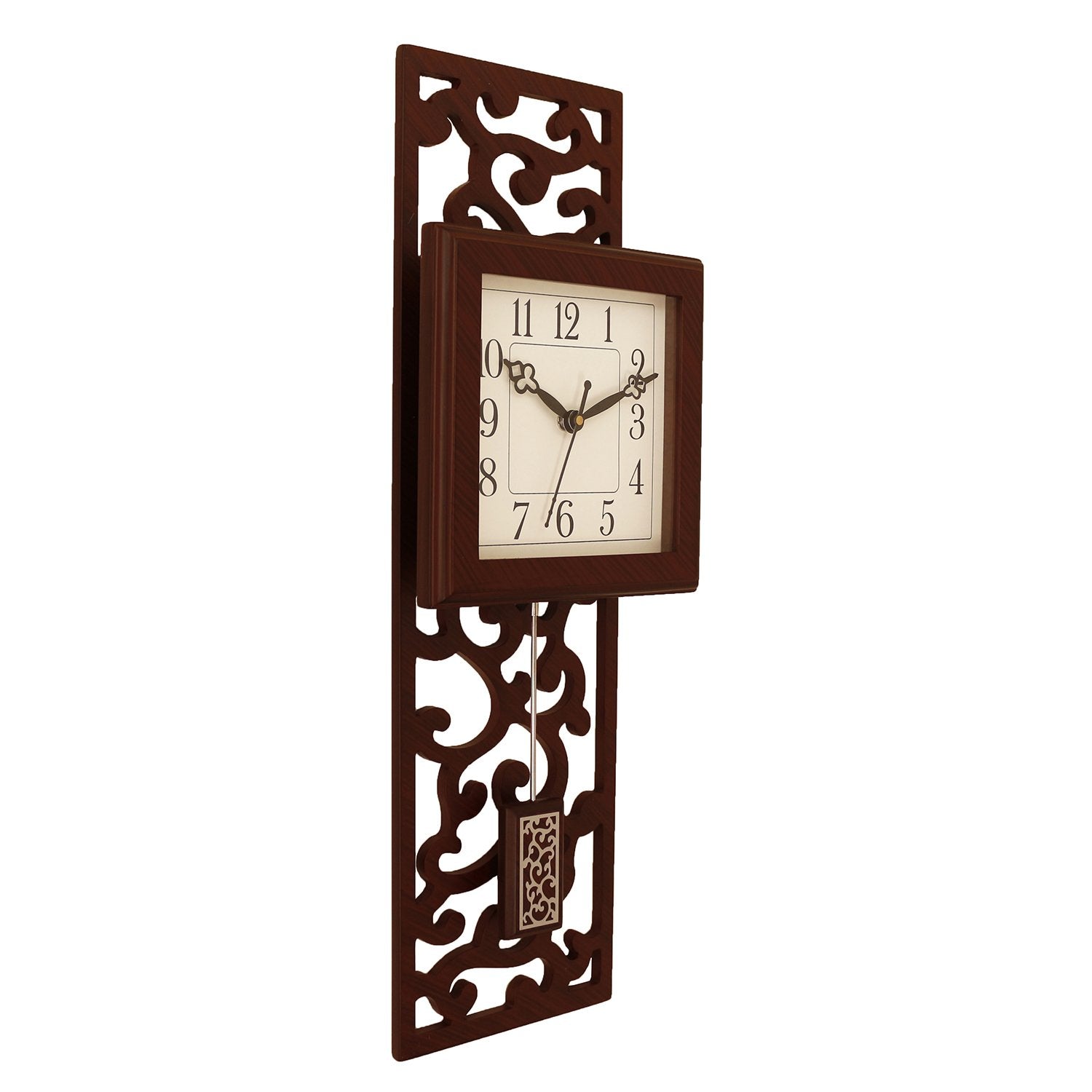 Cola Brown vertical Wooden Analog Designer Pendulum Wall Clock 3