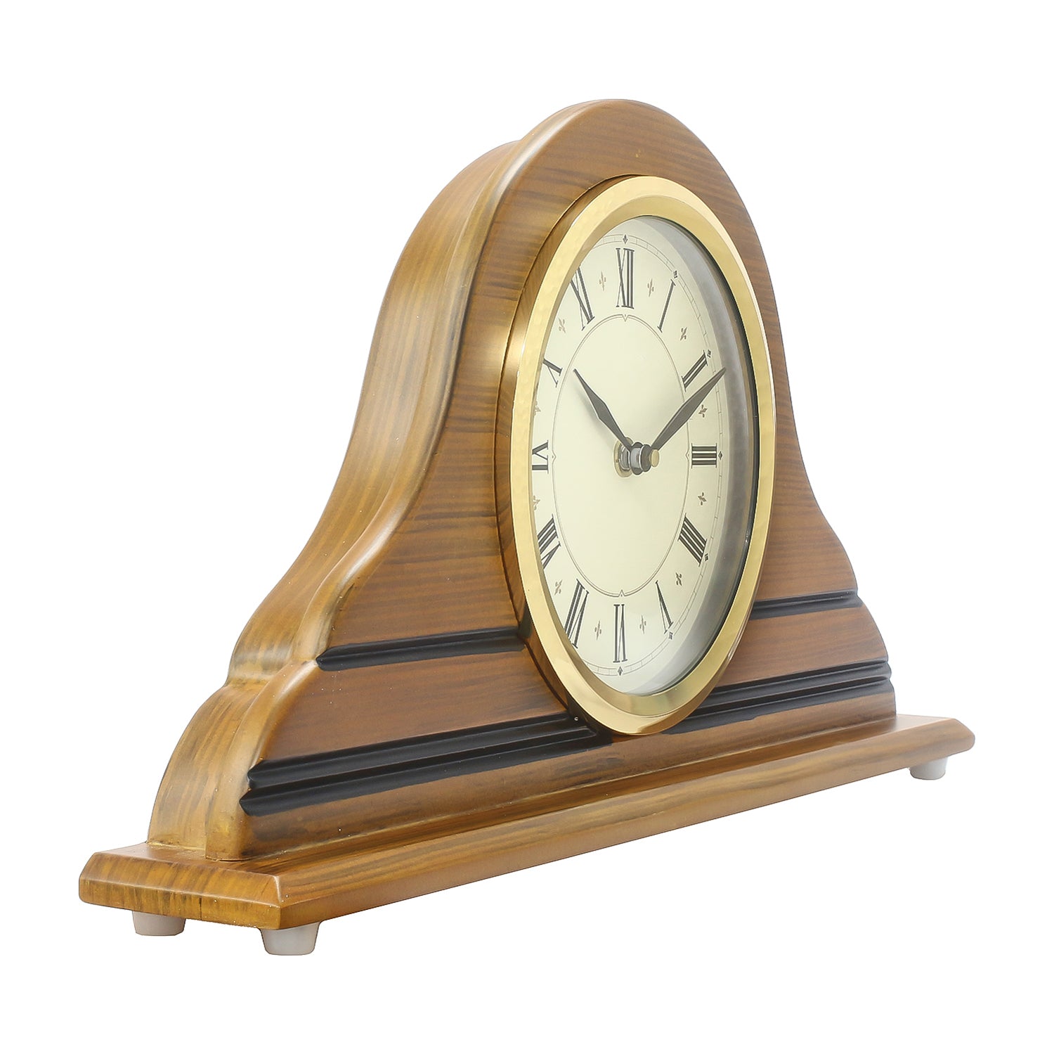 Brown Designer Wooden Frame & Circular Dial Analog Table Clock (21Cm X 40Cm) 3