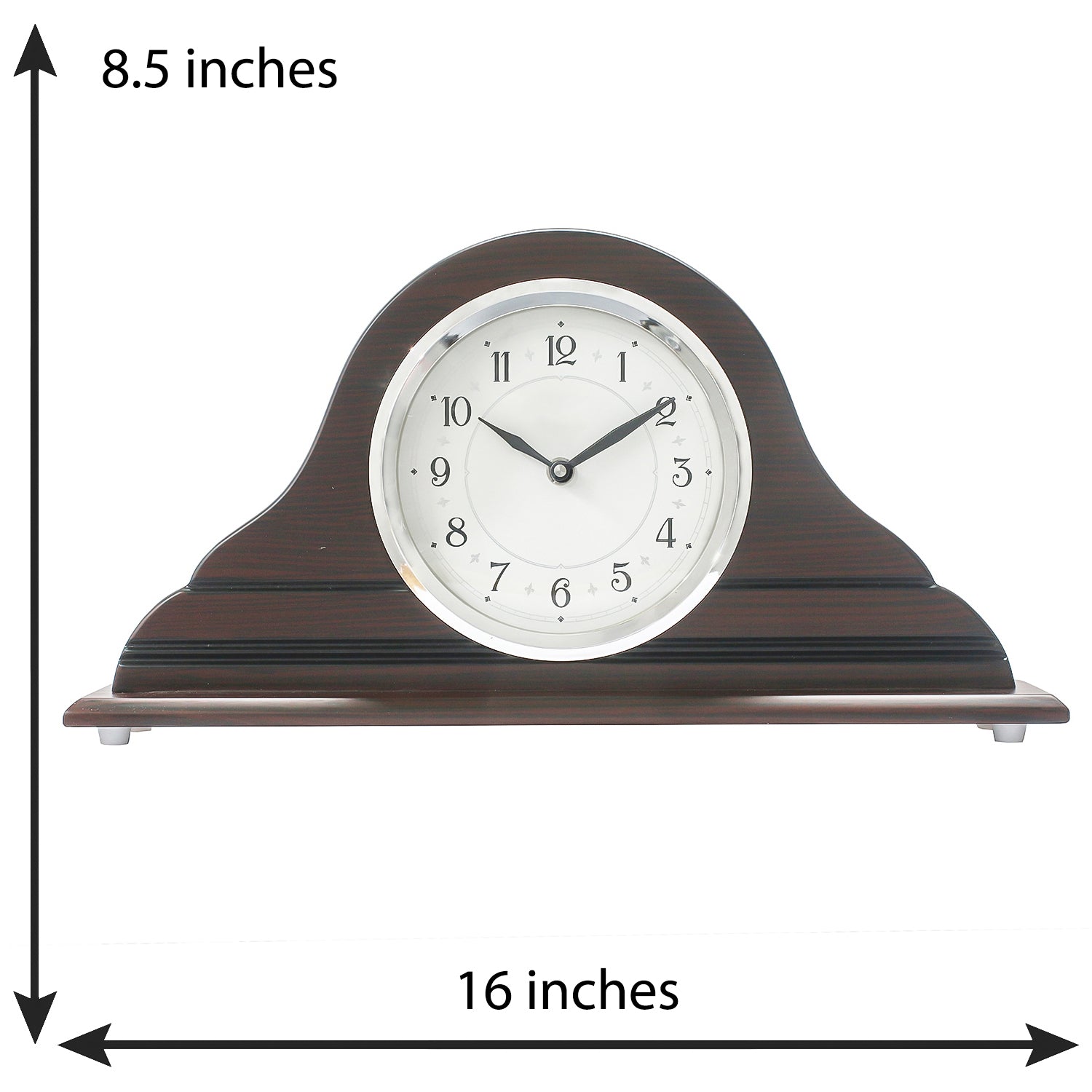 Brown Designer Wooden Frame & Circular Dial Analog Table Clock (21Cm X 40Cm) 2