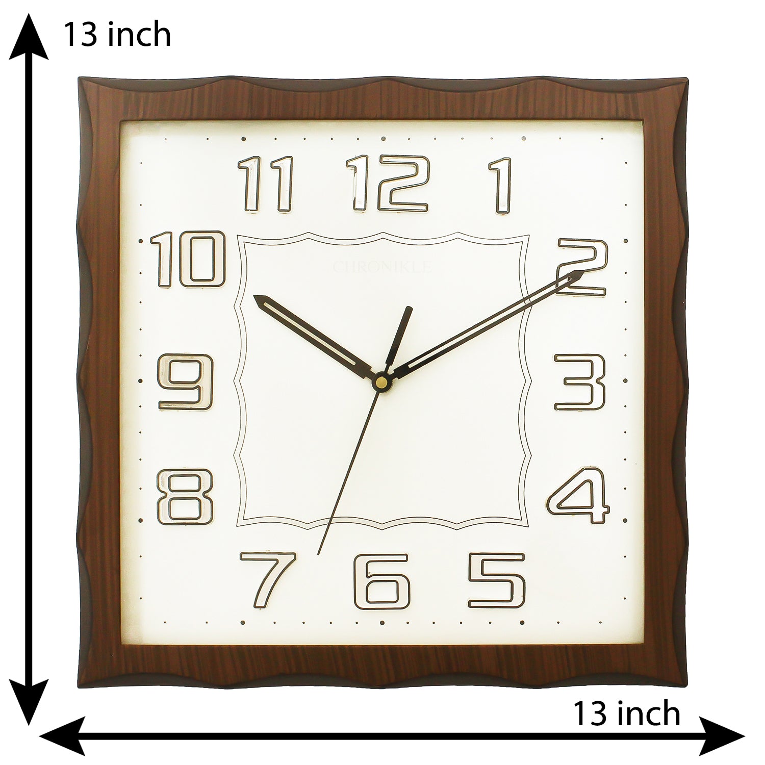 Dark Brown Square Wooden Wall Clock 2