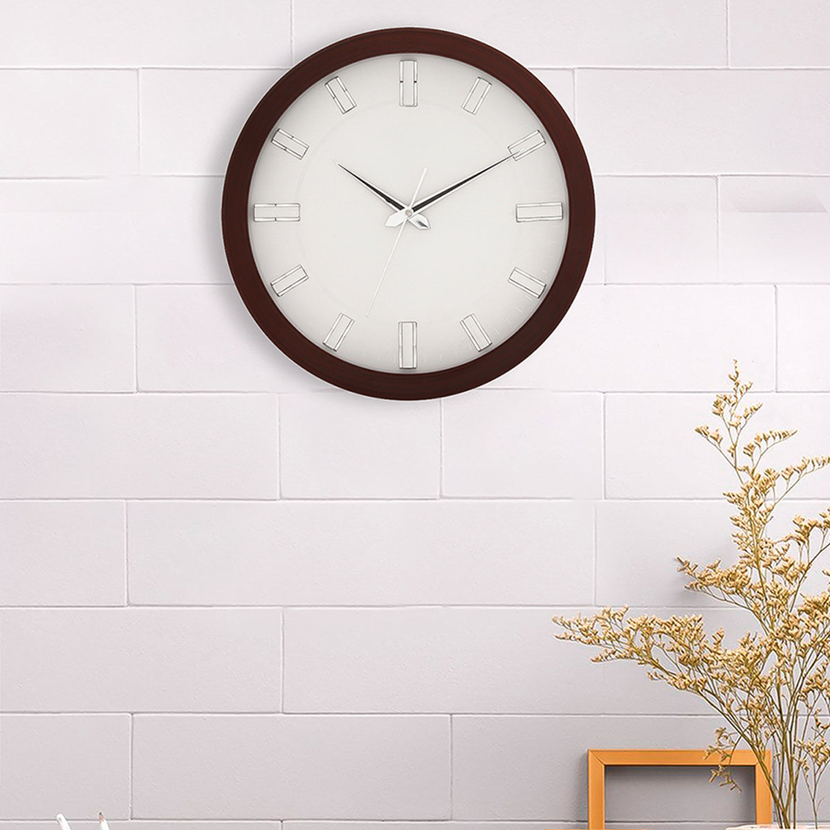 Brown Round Wooden Premium Designer Analog Wall Clock 1