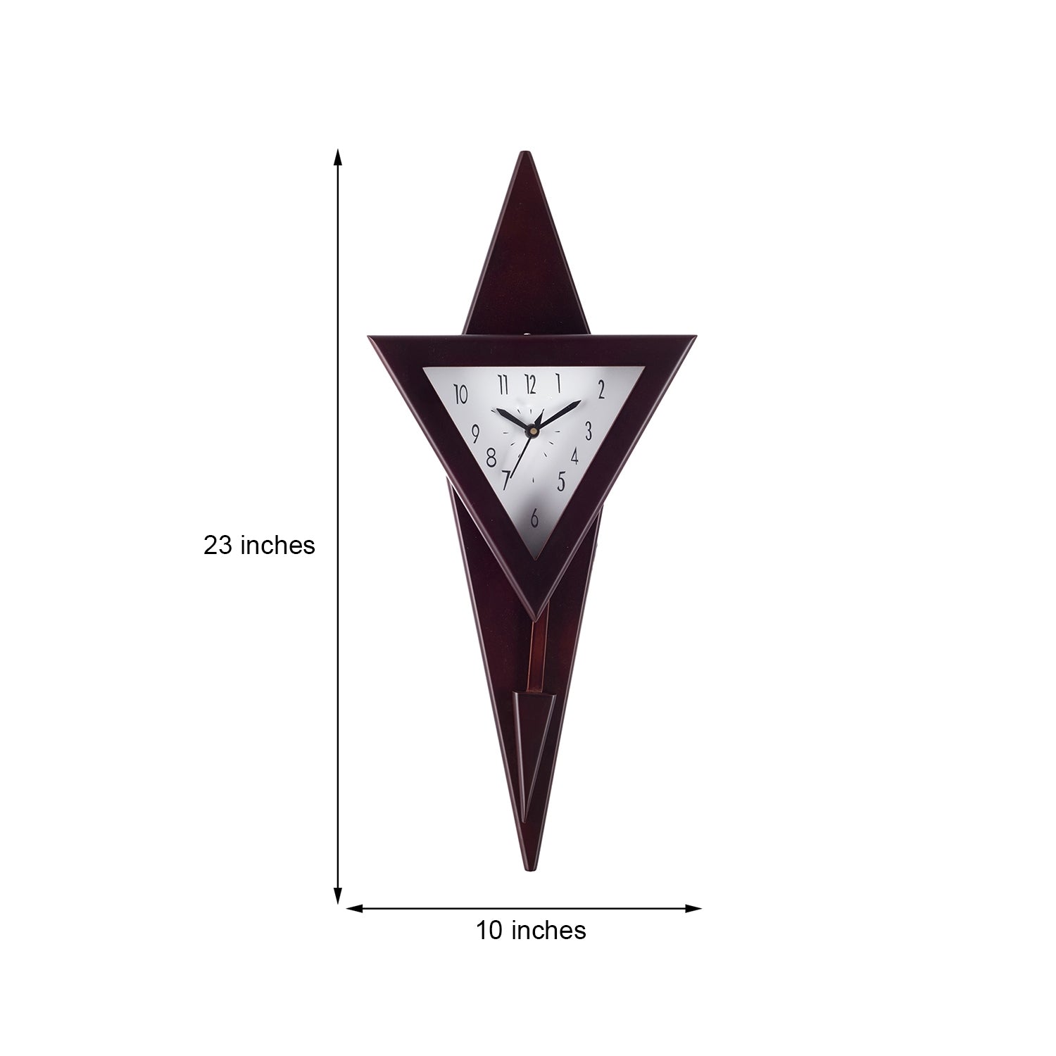 Decorative Analog Triangle Shape Wooden Pendulum Wall Clock 1
