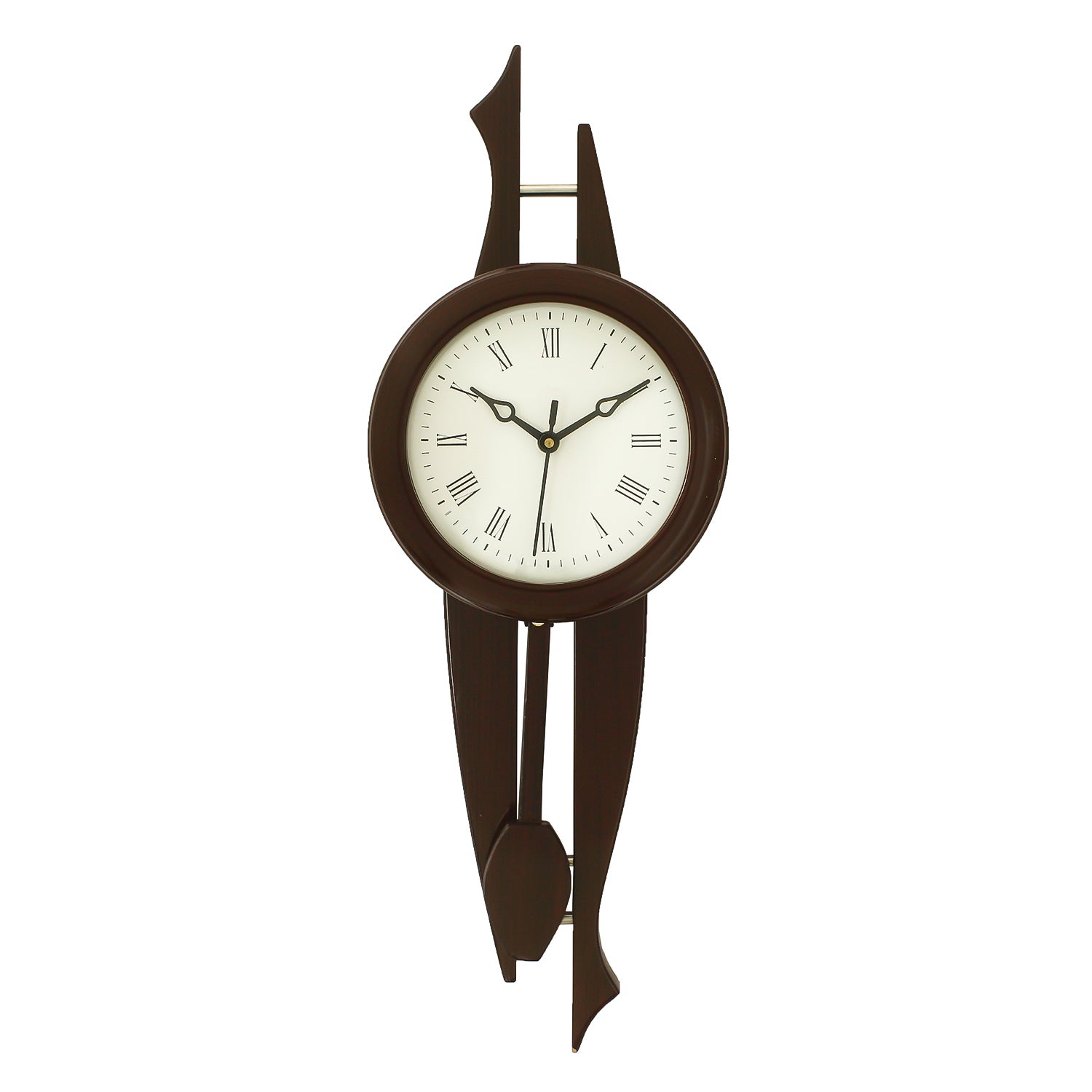 Dark Brown Vertical Wooden Wall Clock