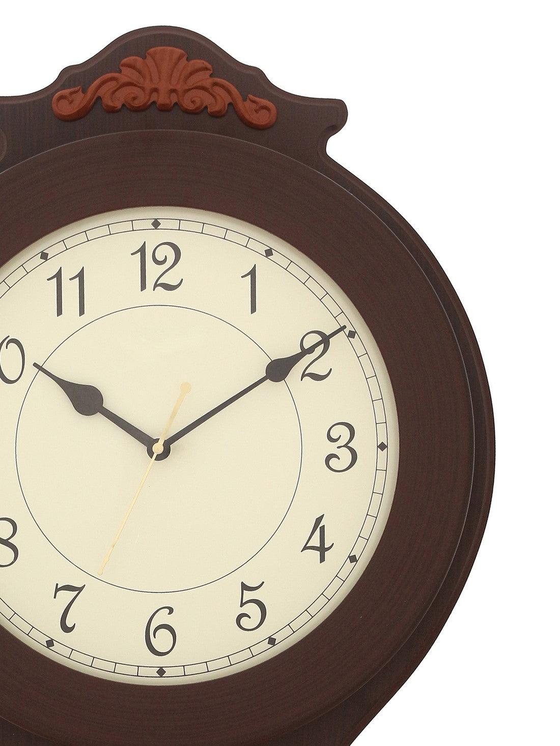 Decorative Round Dial Vertical Analog Wooden Pendulum Wall Clock 4