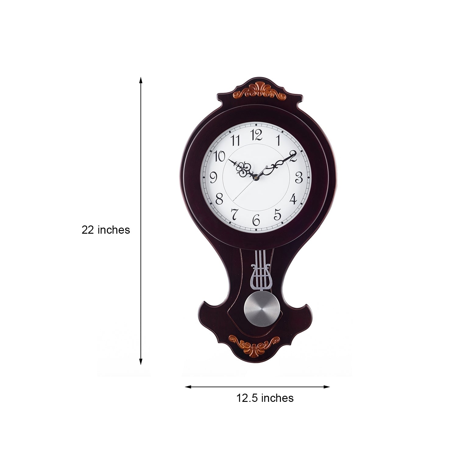 Decorative Analog Black Round Pendulum Wall clock 1