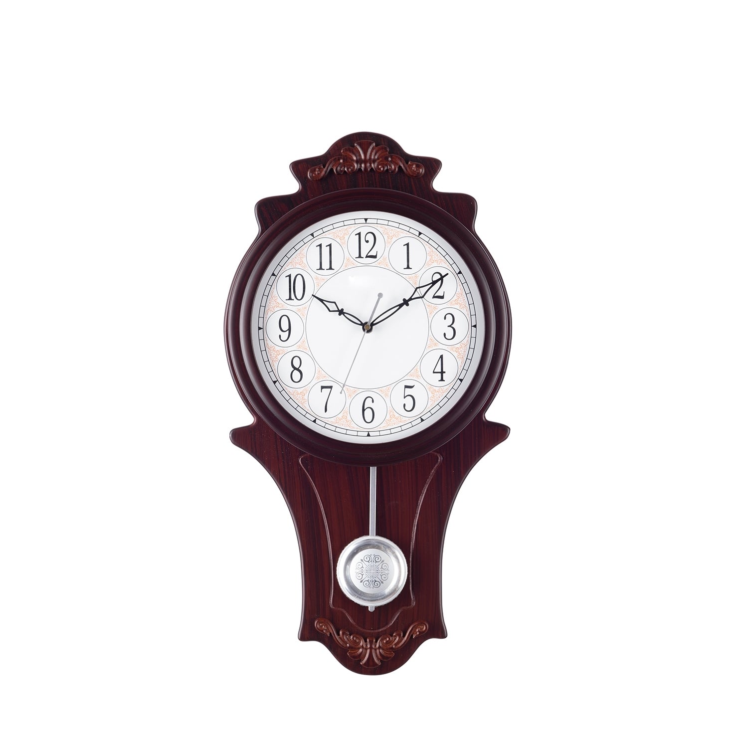 Decorative Analog Brown Round Pendulum Wall clock