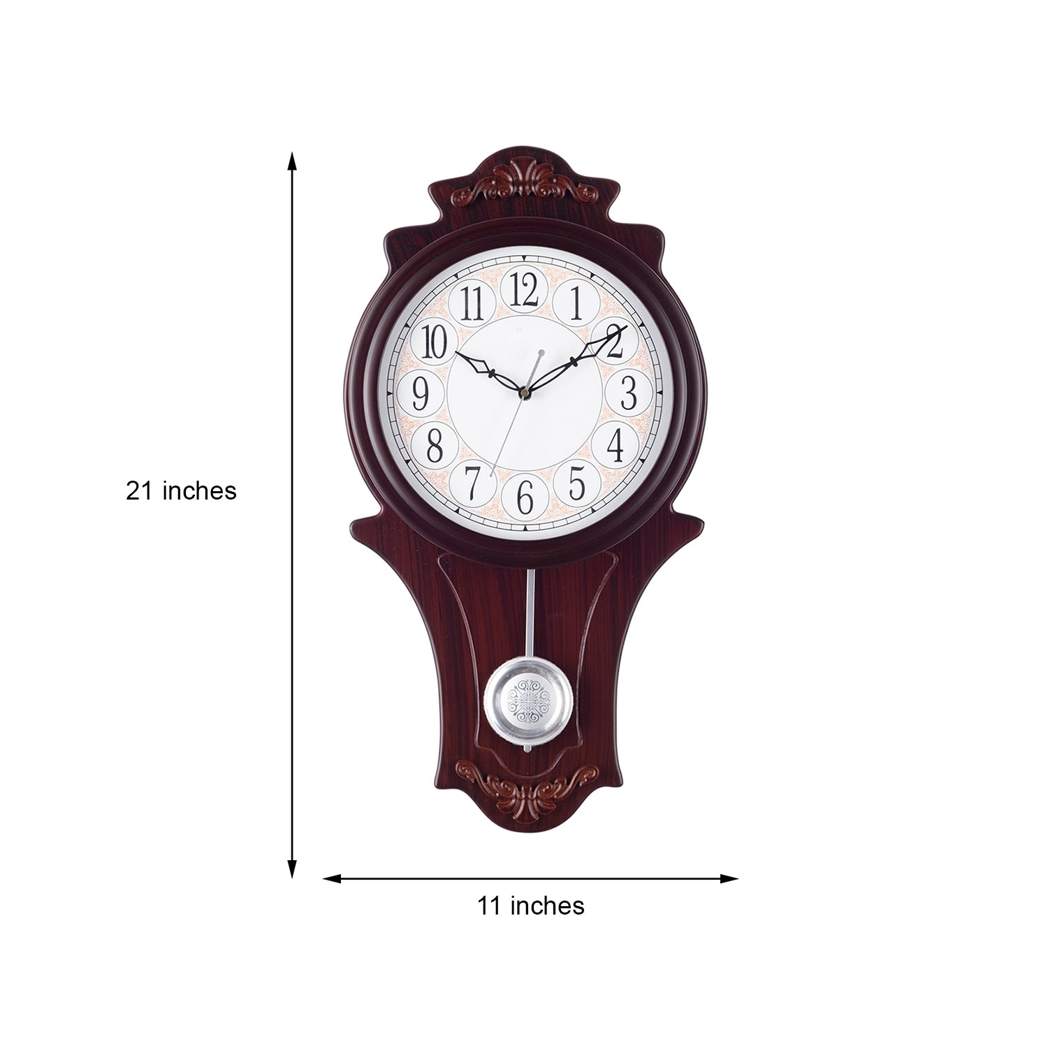 Decorative Analog Brown Round Pendulum Wall clock 1