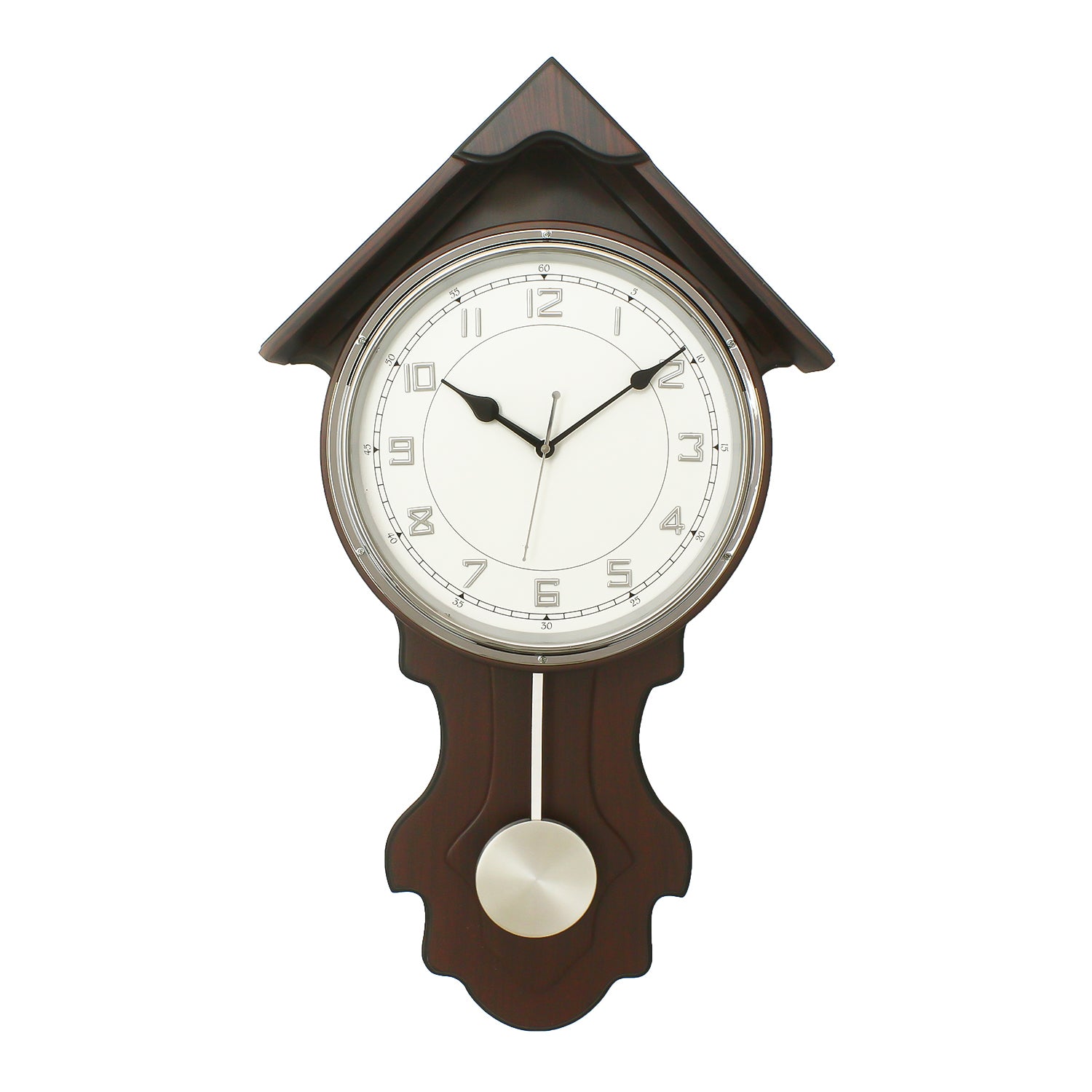 Dark Brown Vertical Wooden Wall Clock
