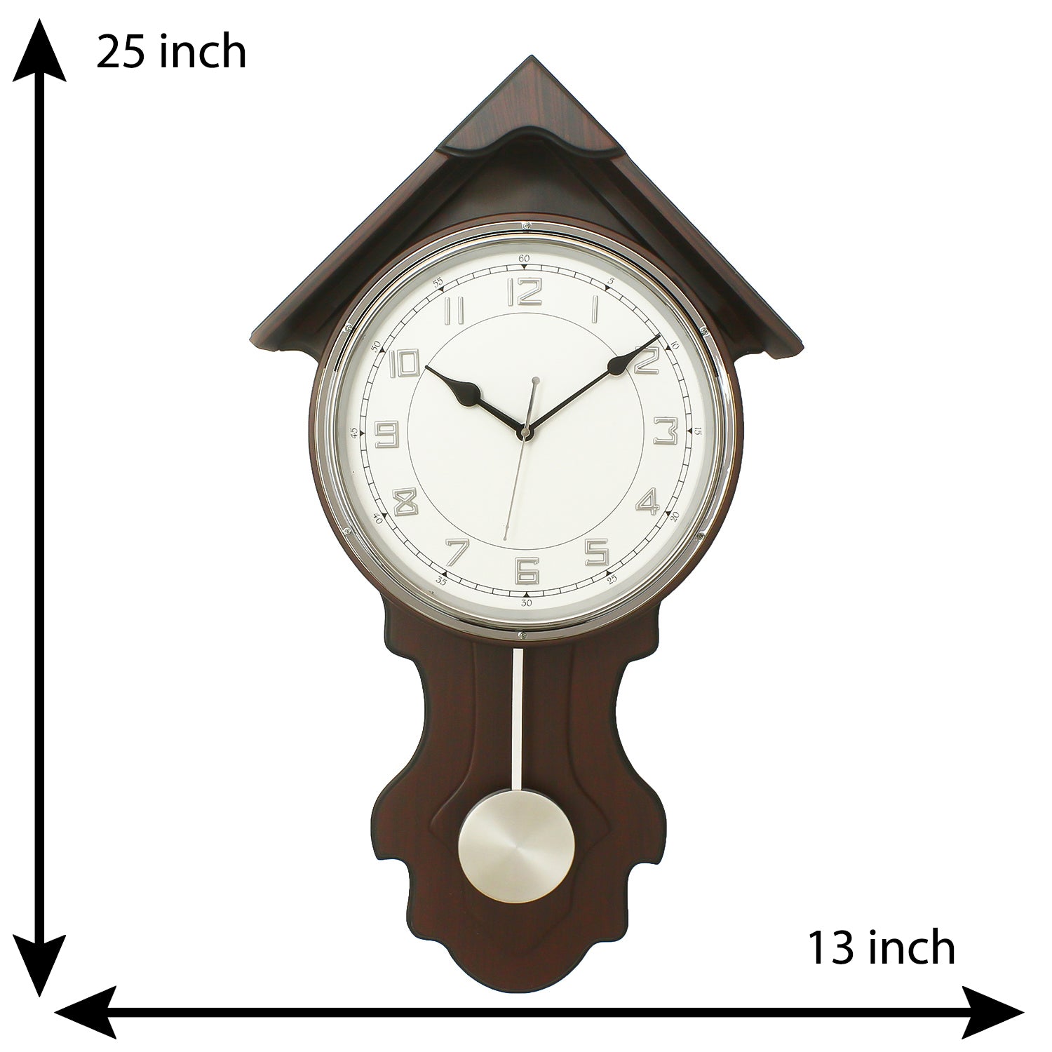 Dark Brown Vertical Wooden Wall Clock 2