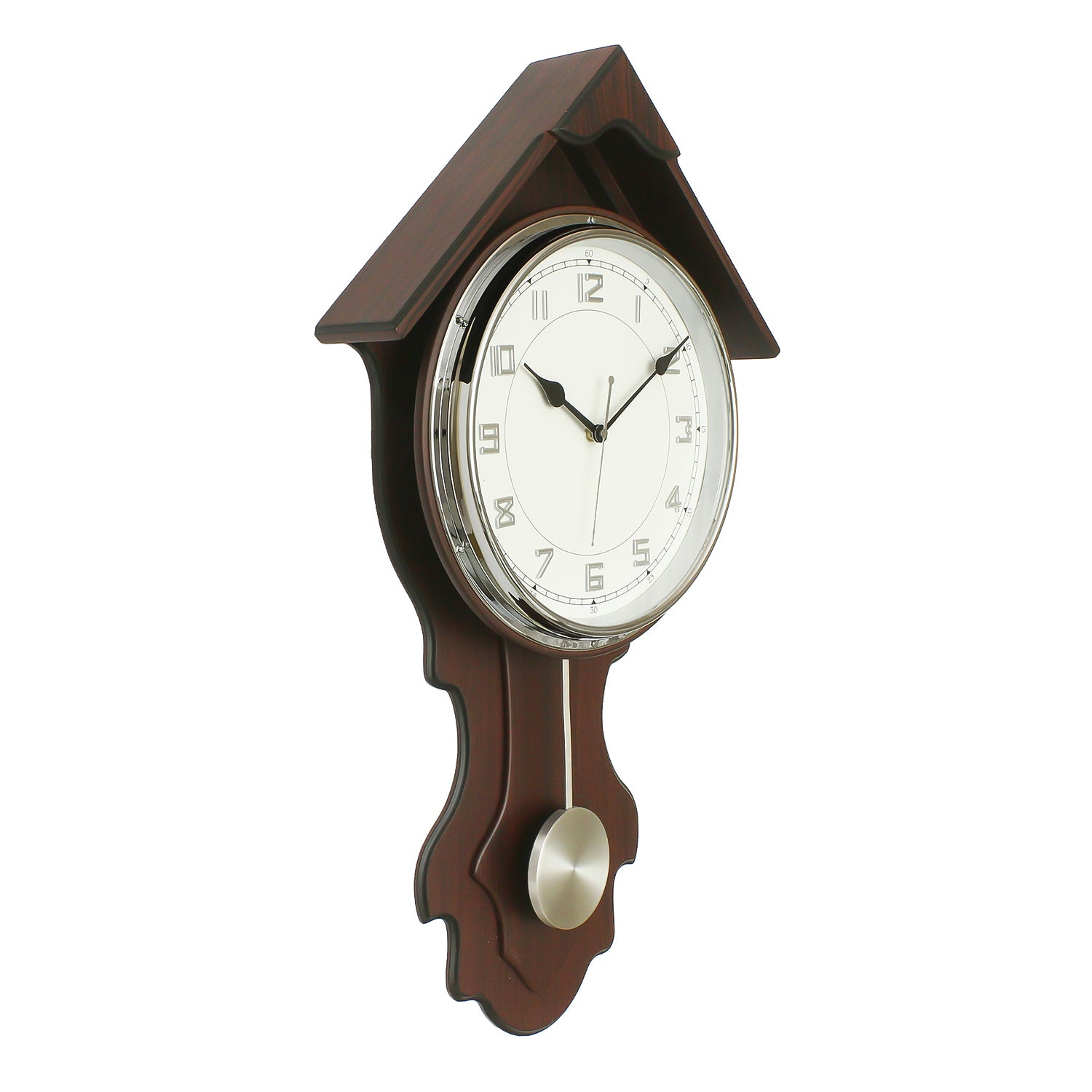 Dark Brown Vertical Wooden Wall Clock 3