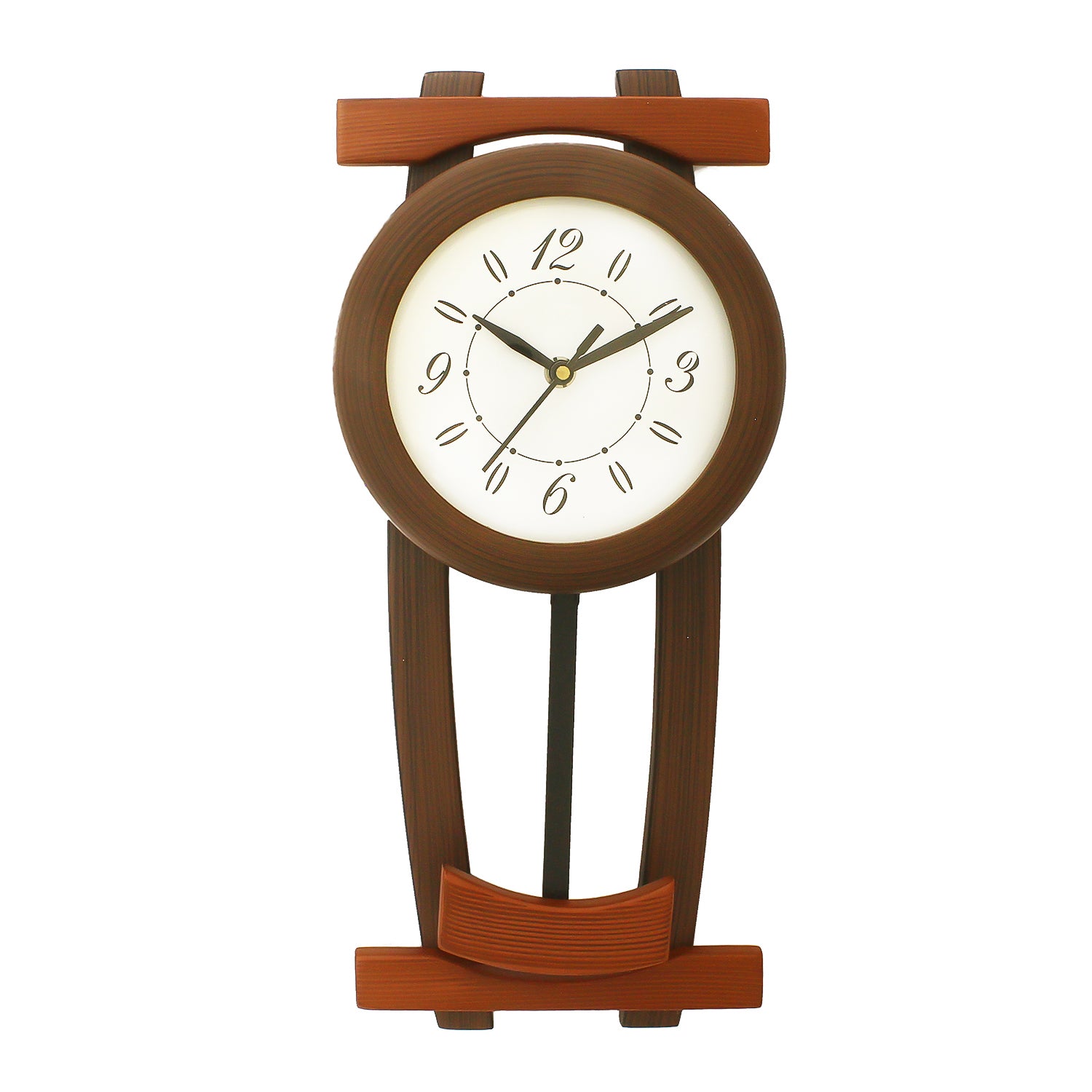 Dark Brown Rectangle Wooden Wall Clock