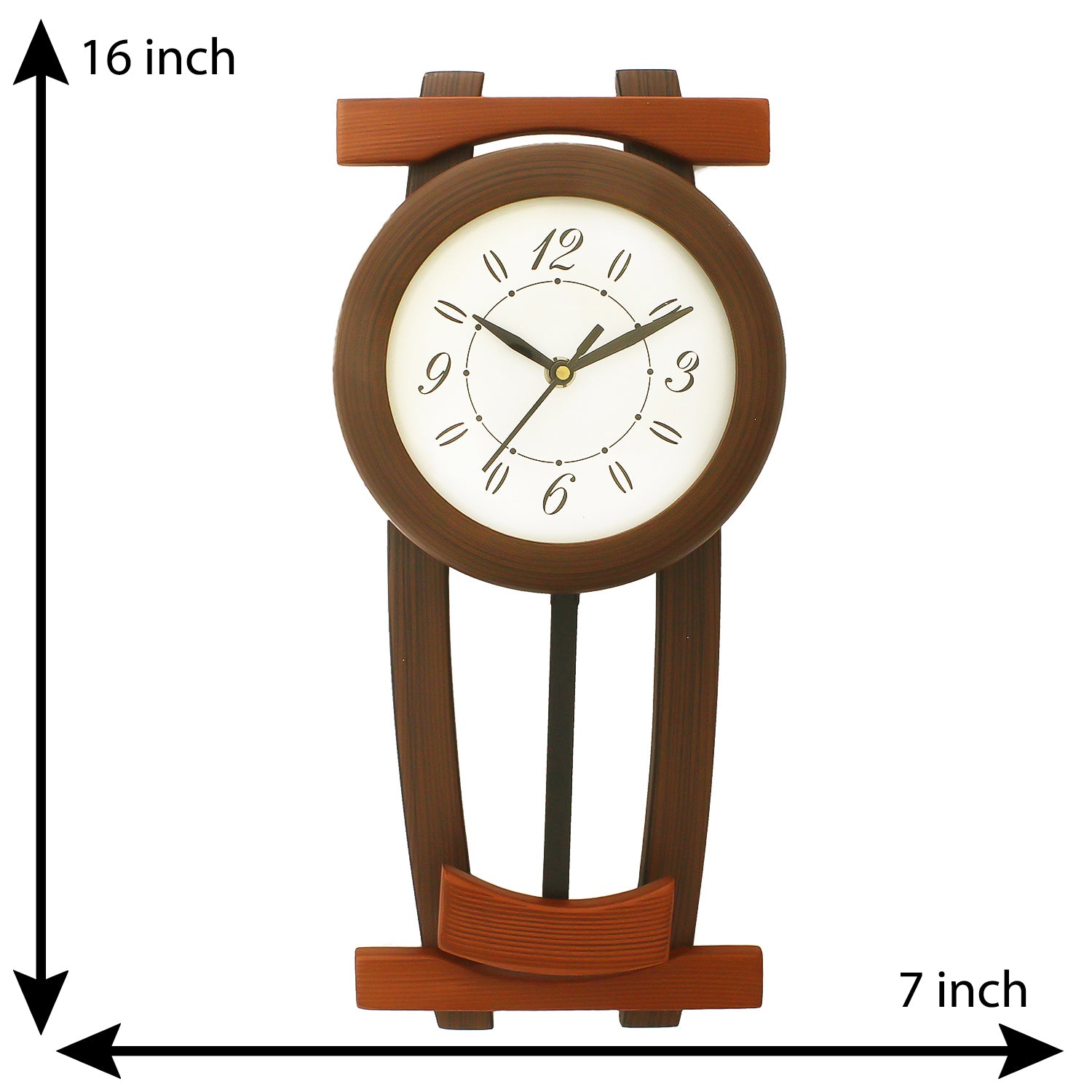 Dark Brown Rectangle Wooden Wall Clock 2