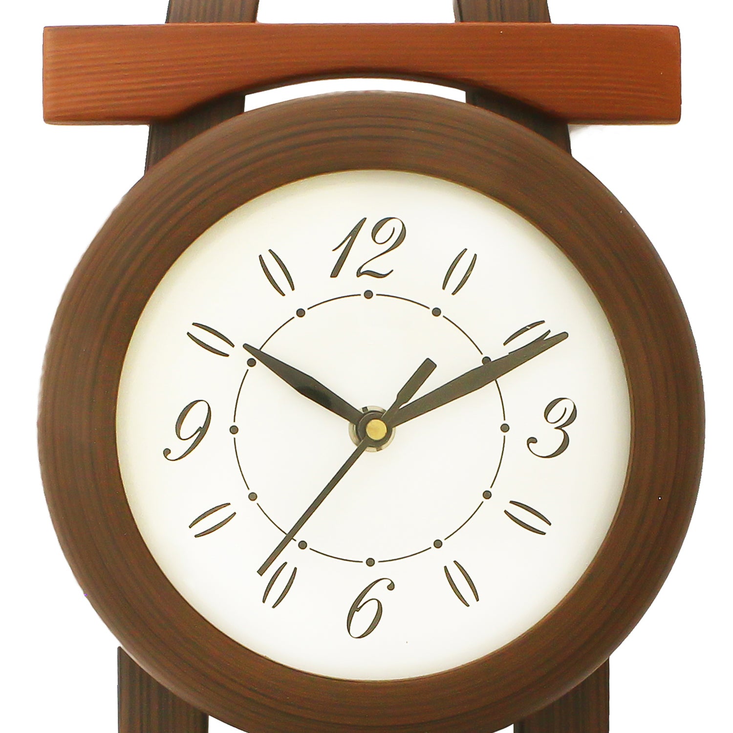 Dark Brown Rectangle Wooden Wall Clock 4