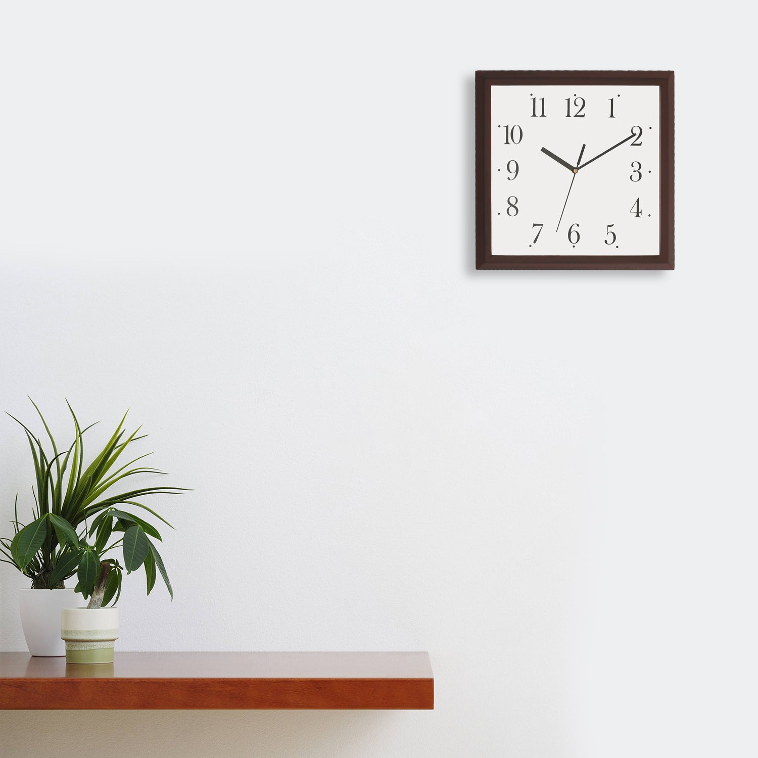 Square Shape Dial Contemporary Analog Wooden Designer Wall Clock 1