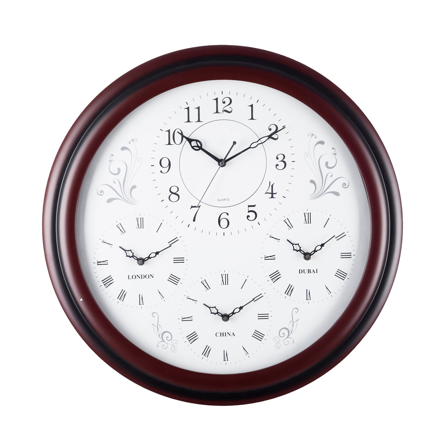 Premium Decorative Analog Brown Round Wooden Wall Clock