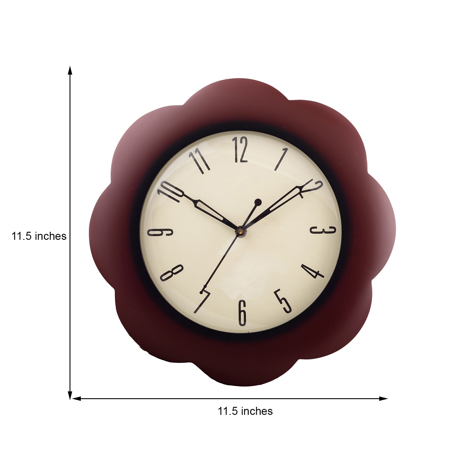 Premium Decorative Analog Round Shape Flower Design Wooden Wall Clock 1