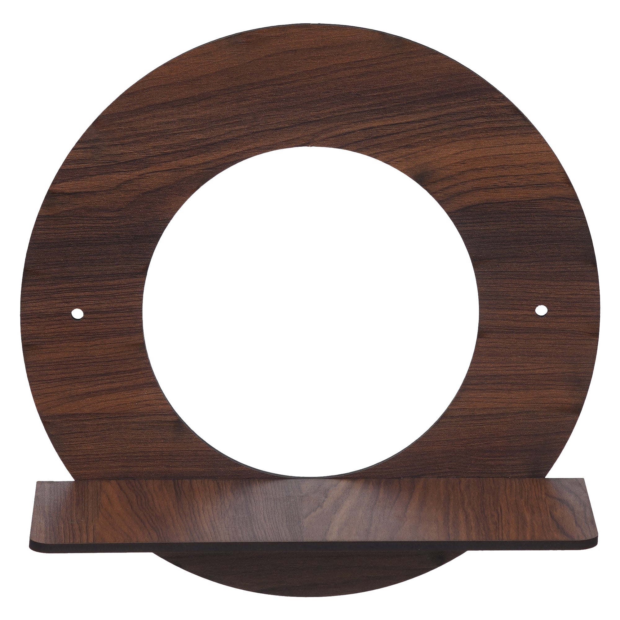 eCraftIndia Dark Brown Multipurpose Round Shaped Wooden Wall Shelf 4