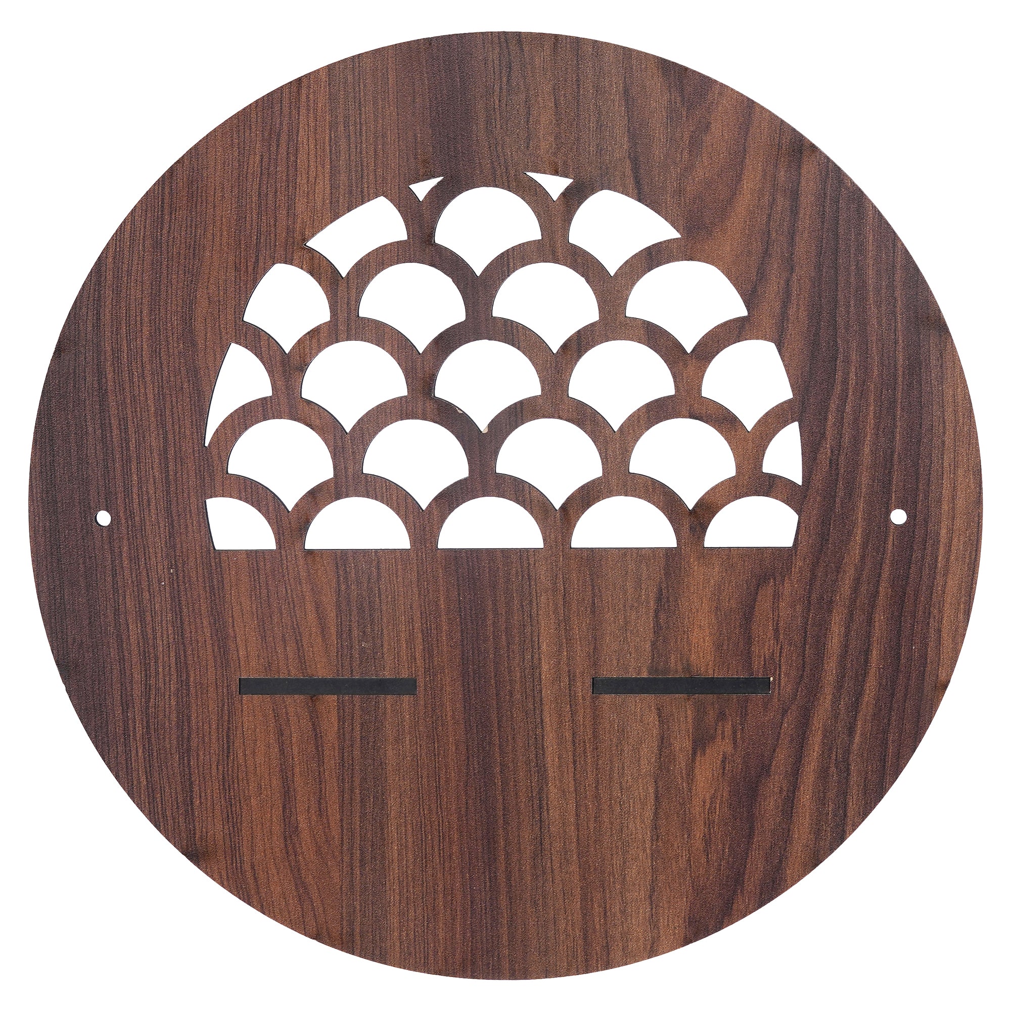 eCraftIndia Brown Round Shape Designer Wooden Wall Shelf 6