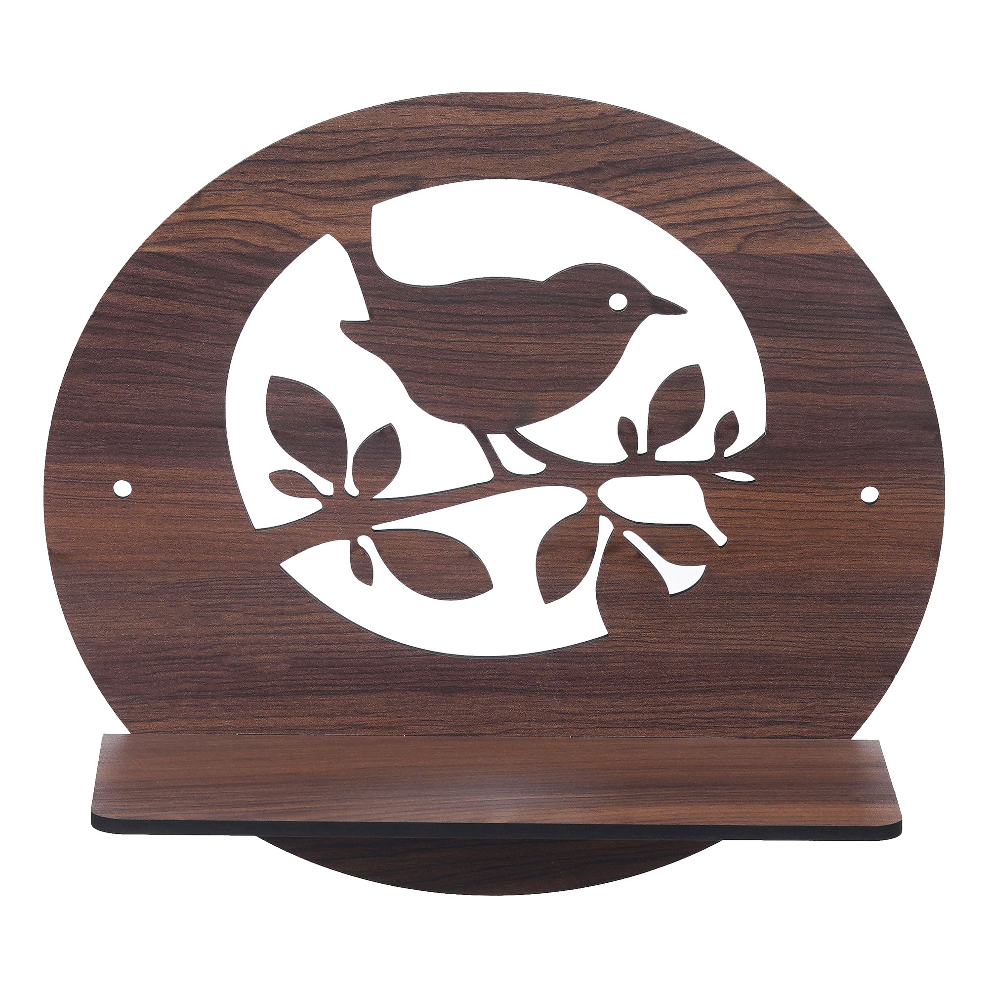 eCraftIndia Birds On a Tree Branch Cut Out Wooden Wall Shelf 2