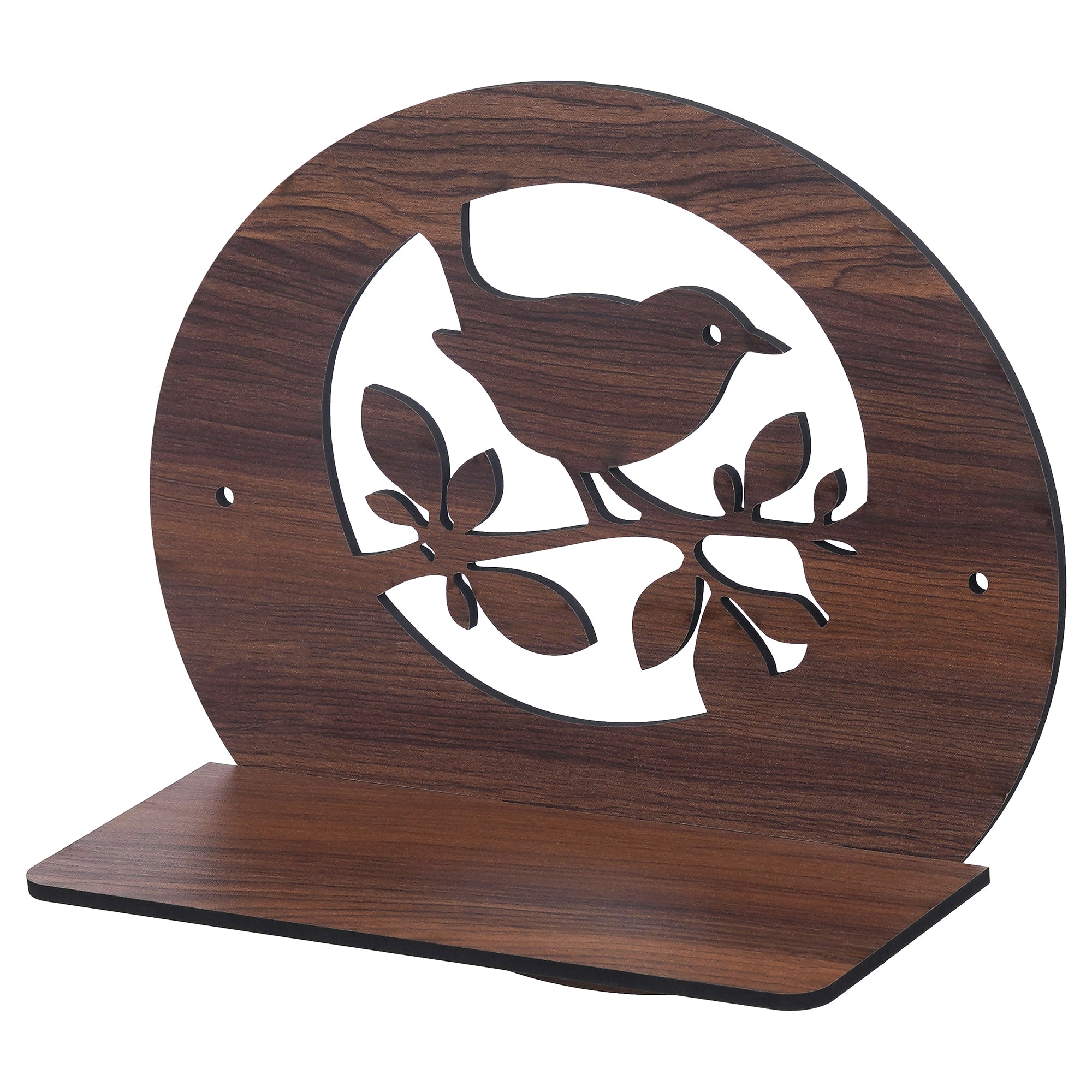 eCraftIndia Birds On a Tree Branch Cut Out Wooden Wall Shelf 5