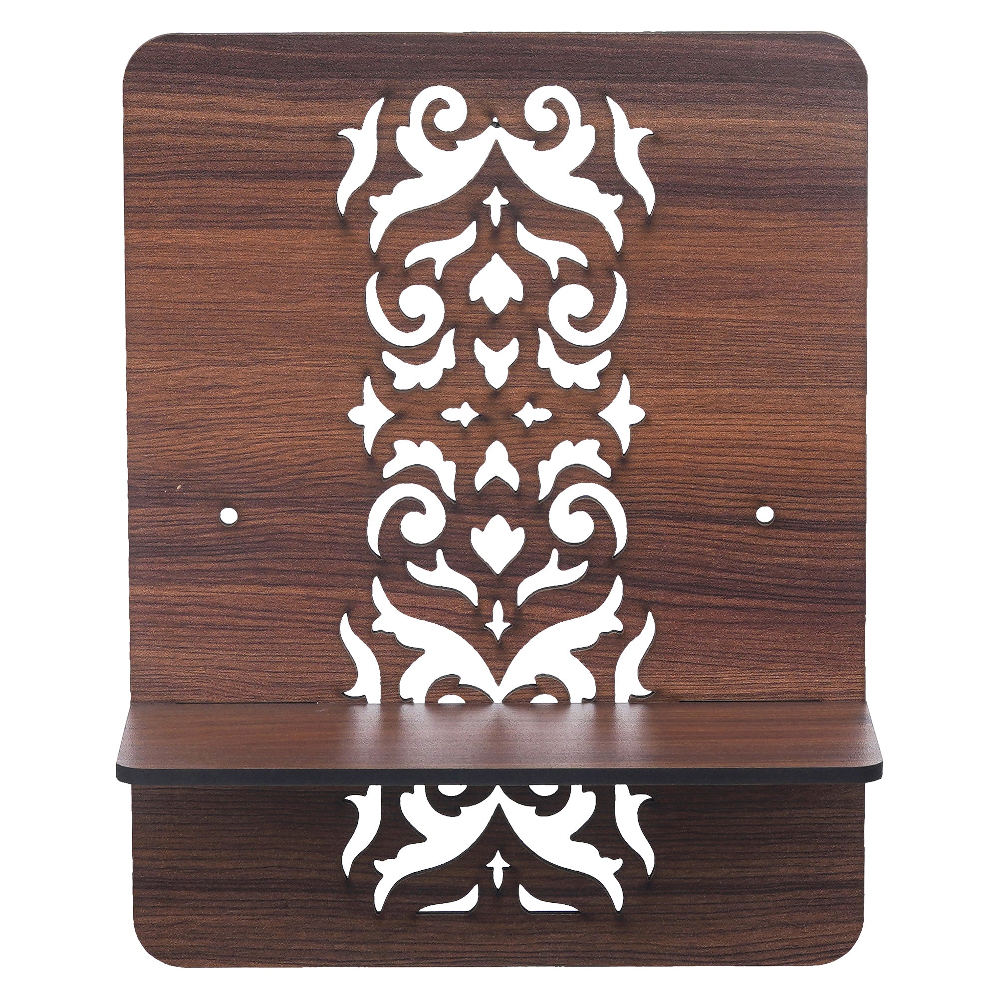 eCraftIndia Brown Rectangle Shape Designer Wooden Wall Shelf 2