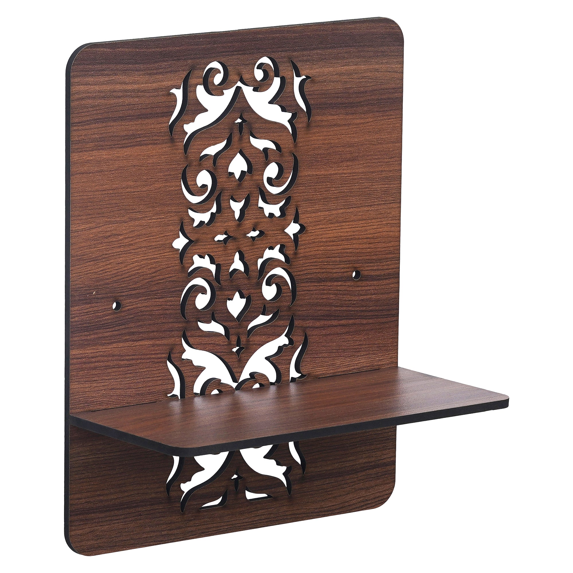 eCraftIndia Set of 4 Brown Rectangle Shape Designer Wooden Wall Shelves 4